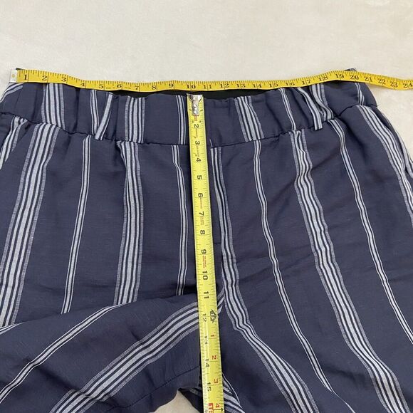 Lane Bryant The Laney Linen Blend High Rise Cropped Striped Pants Size 20 - Picture 9 of 11